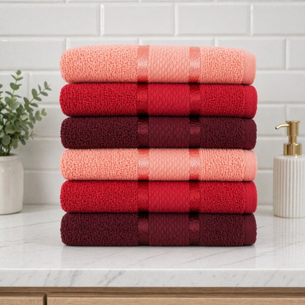 Pachet 6 prosoape baie Kotonia Home, 50x90 cm, 100% bumbac, 420 g/mp, Mixt color - 07