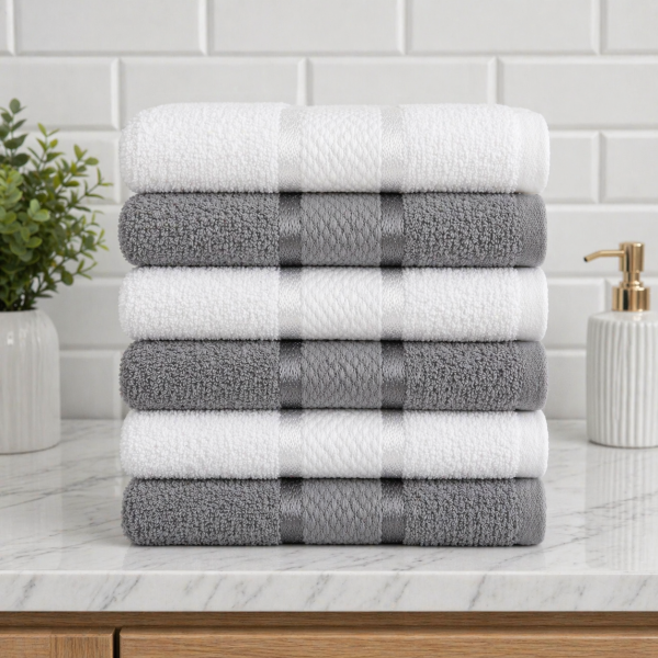 Pachet 6 prosoape baie Kotonia Home, 50x90 cm, 100% bumbac, 420 g/mp, Mixt color - 10