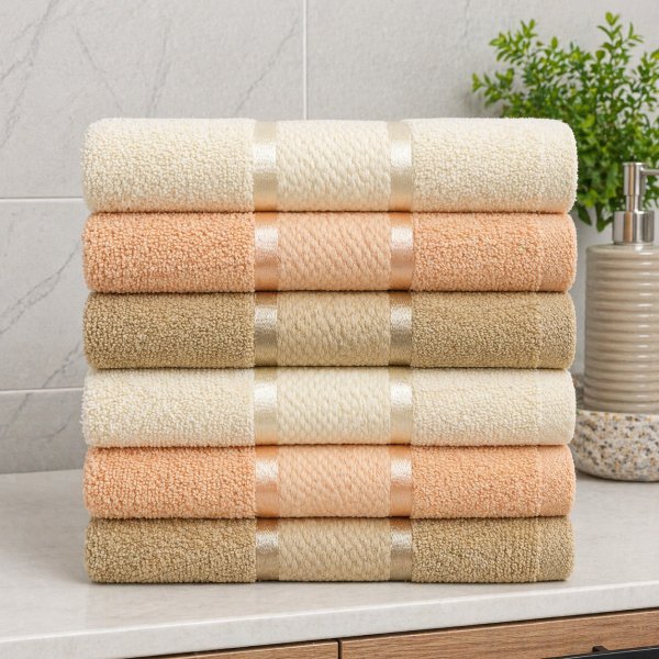 Pachet 6 prosoape baie Kotonia Home, 50x90 cm, 100% bumbac, 420 g/mp, Mixt color - 11