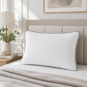 Perna matlasata Kotonia Home - cu efect de răcorire, 50x70 cm, 800 gr/buc, Alb/Gri deschis - imagine 5