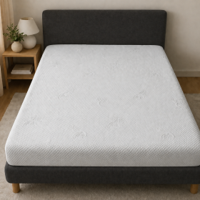 Husa protectie impermeabila matlasata pentru saltea – 160×200+25 cm, antibacteriana, alb