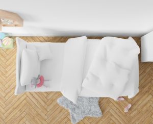 Lenjerie completa patut Kotonia Home Bebe - Ranforce alb, 100% bumbac - imagine 6