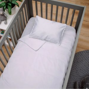 Lenjerie completa patut Kotonia Home Bebe - Ranforce alb, 100% bumbac - imagine 3