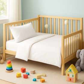 Lenjerie completa patut Kotonia Home Bebe - Ranforce alb, 100% bumbac