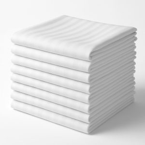 Pachet 30 lavete Kotonia Home Bebe - 30x50 cm, 100% bumbac, damasc cu dungi 1 cm, alb - imagine 5