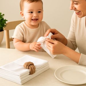 Pachet 30 lavete Kotonia Home Bebe - 30x50 cm, 100% bumbac, ranforce alb - imagine 5