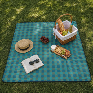 Patura picnic impermeabila, 100% poliester, 145x200 cm, verde