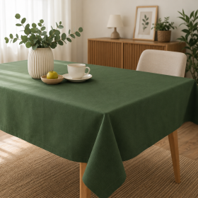 Fata de masa Kotonia Home, 100% bumbac, Olandina color, 100x100 cm, verde army