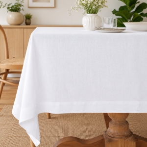 Fata de masa Kotonia Home Hotel - Ranforce sanforizat, 100% bumbac, 180 gr/mp, dimensiunea 150x230 cm, alb - imagine 6