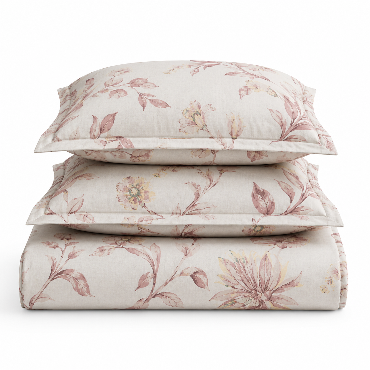 Husa cu elastic pentru pat Kotonia Home - Ranforce color Deco si 2 fete perna 50x70 cm, 100% bumbac, decor floral - 05 - imagine 2