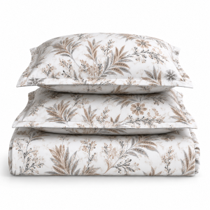 Husa cu elastic pentru pat Kotonia Home - Ranforce color Deco si 2 fete perna 50x70 cm, 100% bumbac, decor floral - 07 - imagine 2