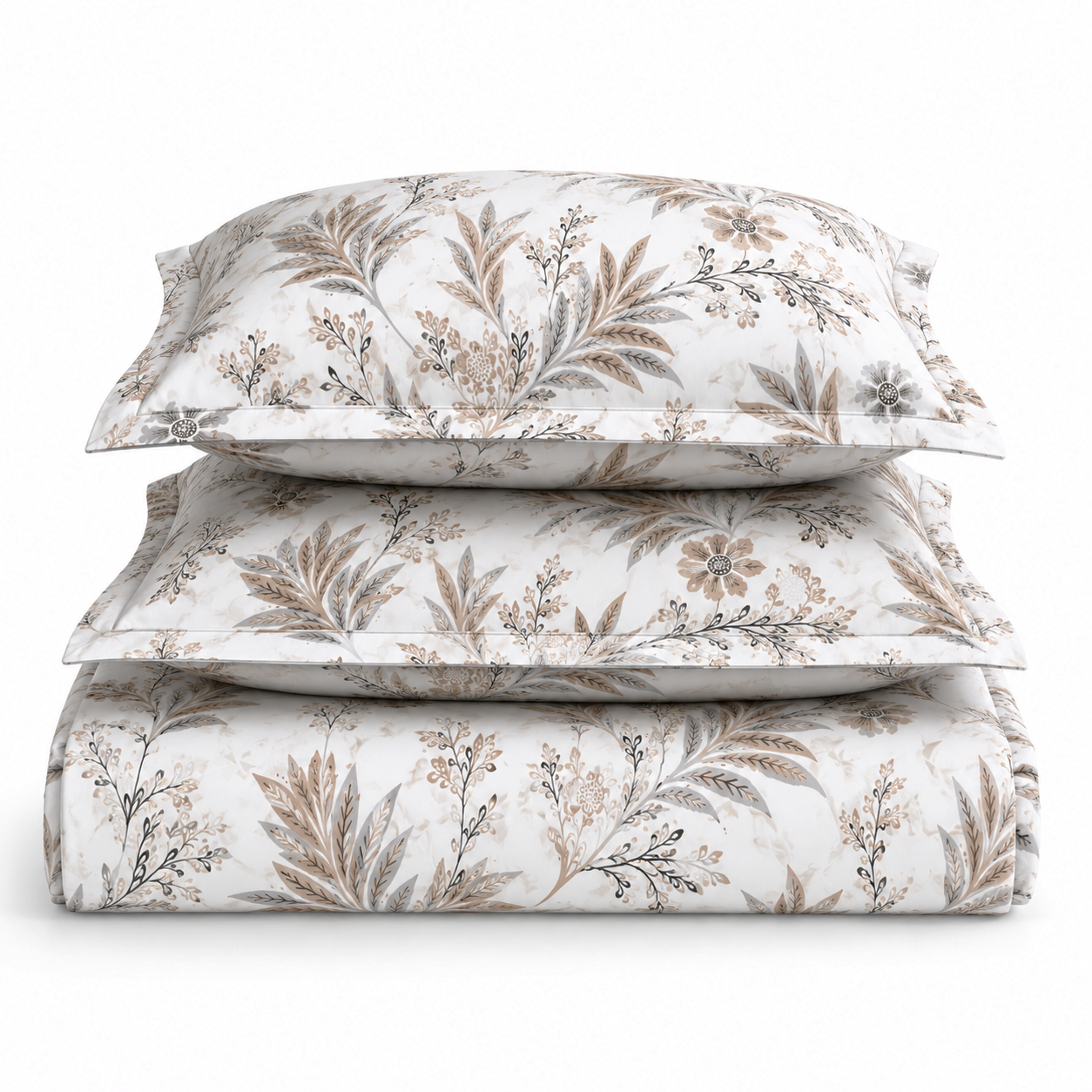 Husa cu elastic pentru pat Kotonia Home - Ranforce color Deco si 2 fete perna 50x70 cm, 100% bumbac, decor floral - 07 - imagine 2
