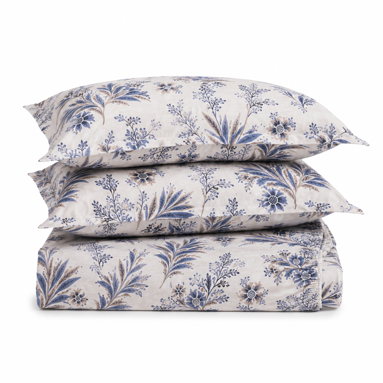 Husa cu elastic pentru pat Kotonia Home - Ranforce color Deco si 2 fete perna 50x70 cm, 100% bumbac, decor floral - 08 - imagine 2