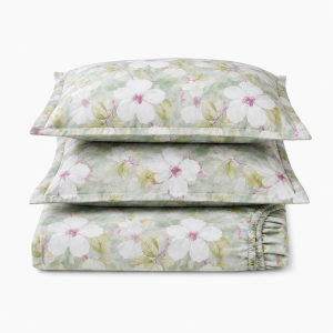 Husa cu elastic pentru pat Kotonia Home - Ranforce color Deco si 2 fete perna 50x70 cm, 100% bumbac, decor floral - 09 - imagine 2