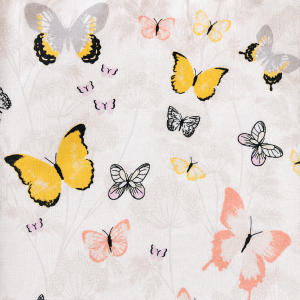 Husa cu elastic pentru pat Kotonia Home - Ranforce color Deco si 2 fete perna 50x70 cm, 100% bumbac, decor fluturi - 02 - imagine 3