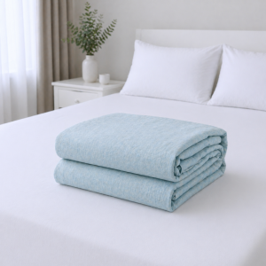Husa pat cu elastic Kotonia Home - Ranforce La-viva color uni, bleu ciel - imagine 2