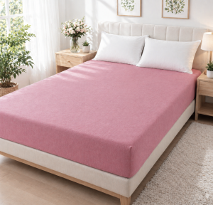 Husa pat cu elastic Kotonia Home - Ranforce La-viva color uni, fuxia