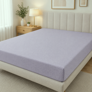 Husa pat cu elastic Kotonia Home - Ranforce La-viva color uni, lila