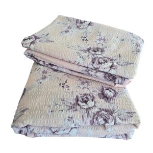 Lenjerie de pat - 2 persoane, textura creponata, decor floral - cod 013 - imagine 3
