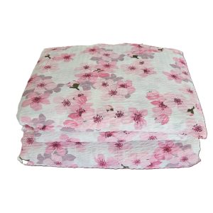 Lenjerie de pat - 2 persoane, textura creponata, decor floral - cod 021 - imagine 4