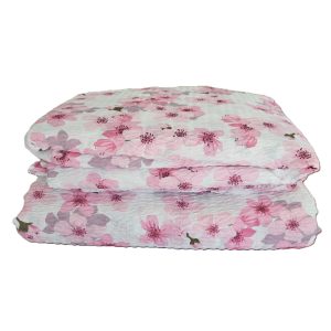Lenjerie de pat - 2 persoane, textura creponata, decor floral - cod 021 - imagine 3