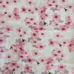 Lenjerie de pat - 2 persoane, textura creponata, decor floral - cod 021 - imagine 2