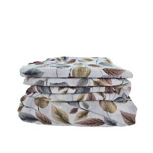 Lenjerie de pat - 2 persoane, textura creponata, decor frunze- cod 025 - imagine 4