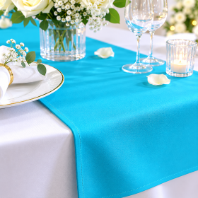 Napron uni pentru masa Kotonia Home - 45x180 cm, creton, 100% bumbac , turquoise