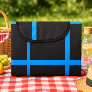 Patura picnic impermeabila, 100% poliester, 145x200 cm, negru - imagine 2