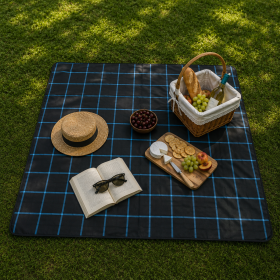 Patura picnic impermeabila, 100% poliester, 145x200 cm, negru