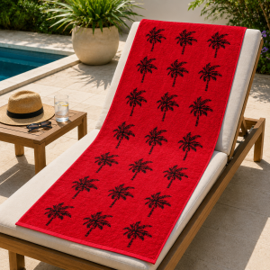 Prosop plaja Kotonia Home – 70×140 cm, 100% bumbac,  decor palmieri - 12