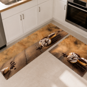 Set 2 covoare pentru bucatarie, antiderapant, print digital 3D - decor dulciuri - 06
