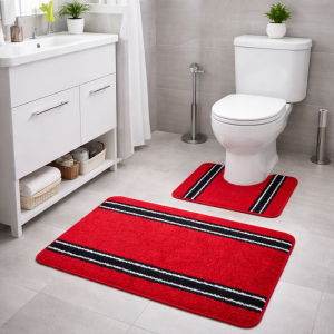 Set 2 covorase baie - cu membrana antiderapanta, 100% fibre sintetice, Sandy Fungy