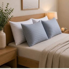 Set 4 fete de perna Kotonia Home - damasc 1 cm, 100% bumbac, 70x70 cm, gri antracit si alb