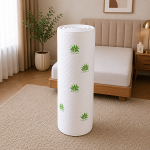 Topper Saltea Memory Kotonia Home - 90x200+4 cm, decor Aloe Vera - imagine 3