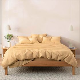Cearceaf pentru pilota Kotonia Home -180x220 cm, 100% bumbac, olandina color uni, camel