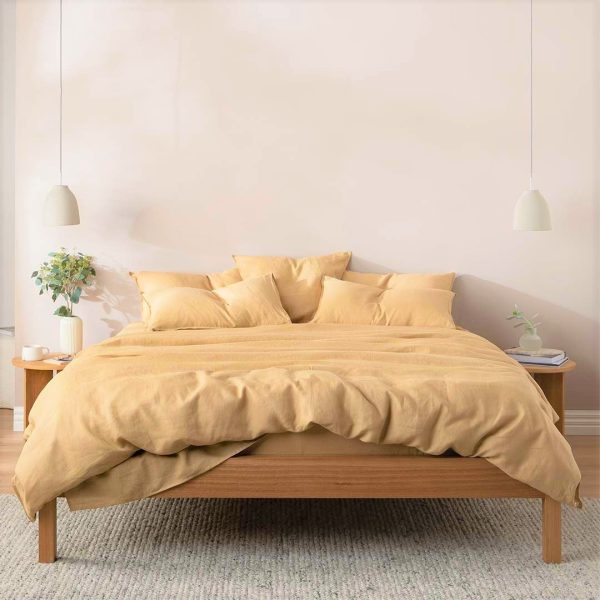 Cearceaf pentru pilota Kotonia Home -180x220 cm, 100% bumbac, olandina color uni, camel