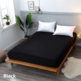 Husa pat cu elastic Kotonia Home - Tricot, 100x200+20 cm, 100% bumbac, negru