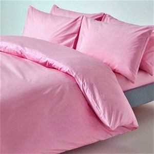Cearceaf pentru pilota Kotonia Home -180x220 cm, 100% bumbac, olandina color uni, roz