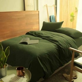 Cearceaf pentru pilota Kotonia Home -180x220 cm, 100% bumbac, olandina color uni, verde army