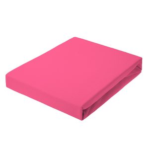 Set pentru pat Kotonia Home husa cu elastic 100×200+20 cm + 1 fata perna 50×70 cm – Jersey, 100% bumbac, fuxia - imagine 3