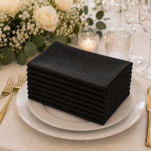 10 Servetele masa Kotonia Home Hotel, 100% bumbac, creton, dimensiunea 40x40 cm, negru - imagine 2