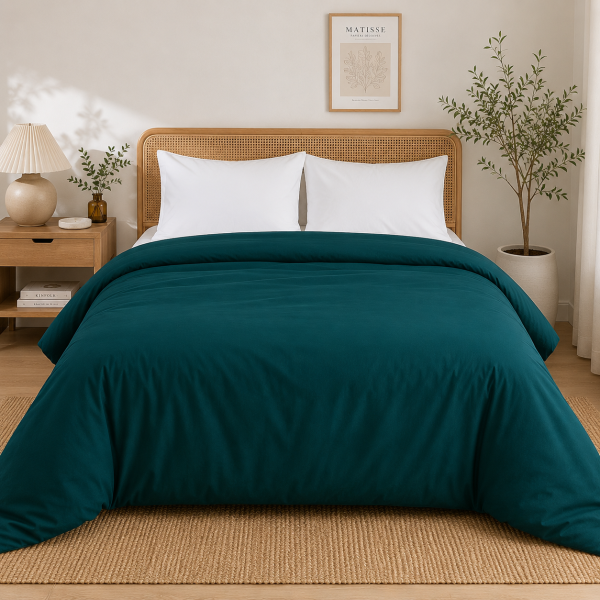 Cearceaf pentru pilota Kotonia Home -180x220 cm, 100% bumbac, olandina color uni, azur