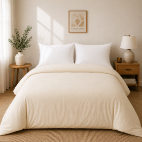 Cearceaf pentru pilota Kotonia Home -180x220 cm, 100% bumbac, olandina color uni, ivoire