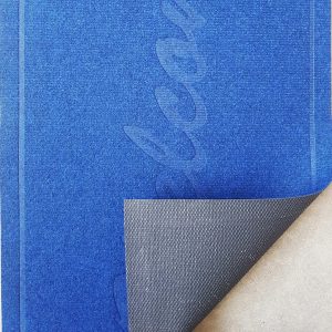 Covoras intrare - Welcome uni, 45x75 cm, antiderapant 100% pvc, albastru - imagine 2