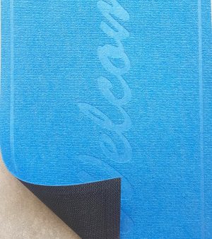 Covoras intrare - Welcome uni, 45x75 cm, antiderapant 100% pvc, tourquoise - imagine 2