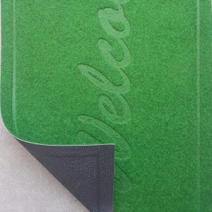 Covoras intrare - Welcome uni, 45x75 cm, antiderapant 100% pvc, verde - imagine 2