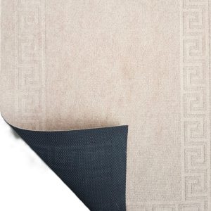 Covoras intrare antiderapant - Decor Greek Border uni, 45x75 cm, 100% pvc, crem - imagine 2
