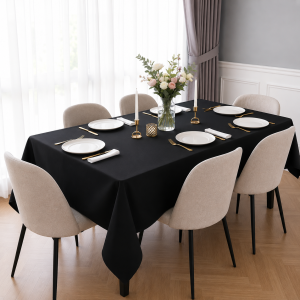 Fata de masa Kotonia Home - 150x300 cm, blackout, negru - imagine 2