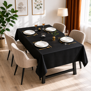 Fata de masa Kotonia Home - 150x300 cm, blackout, negru